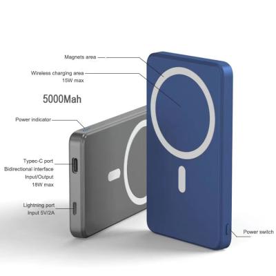 China Mobile Phone Charger Power Bank 1:1 Power Bank Best Magnetic Wireless Charger Power Bank Magsaf Battery Pack for sale