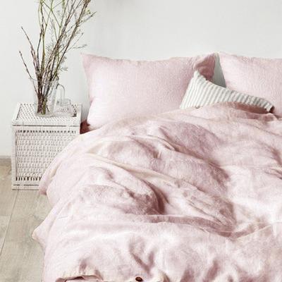 China Nondisposable Worth Buying Luxury Pink Home Textile 4pcs French Linen Bedding Set Customized 2.0m 1.2m 1.8m for sale