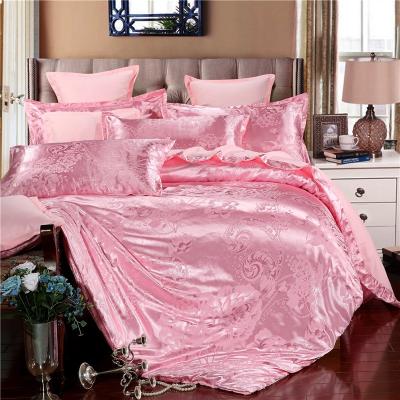 China Nondisposable European Preferential Price Satin Jacquard Style Luxury Touch Double Bed Factory Direct Selling Silk Bedding Set for sale