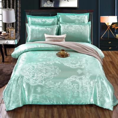 China Nondisposable Wholesale Concessions Wholesale European Luxury Microfiber Four-Piece Jacquard Home Cotton Comforter Set Multicolor Set for sale