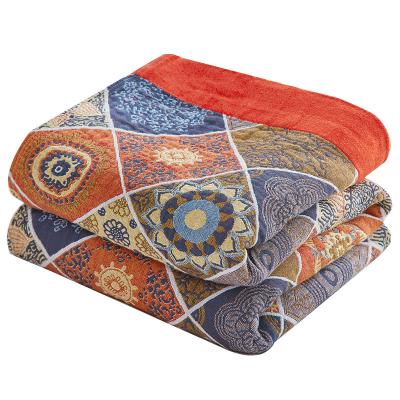 China New Arrival Luxury Anti-Static Super Soft Microfiber Boho Four Layers Queen Double Cotton Blankets Single Blanket Blanket for sale