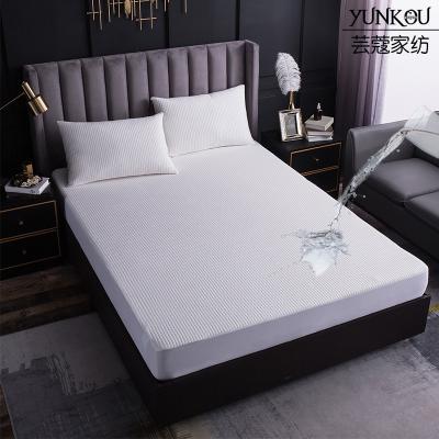 China Anti Dust Mites Durable Using Waterproof White Microfiber Sheet Bed Sheets With Elastic Protective Bed Box for sale