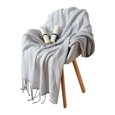 China Nordic Cotton Warm Office Home Anti-Static Nap Casual Blanket Tassel Throw Super Soft Blanket For Sofa for sale