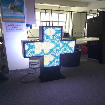 China P10 Outdoor Full Color Outdoor Electronic Led Cross Sign Board Pharmacy Led 960*960mm for sale