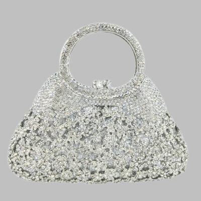 China Handbag of Wedding Cocktail Packaging Mini Evening Minaudiere Bag Women Crystal Clutch Bags Top-Handle Diamond in metal metal for sale