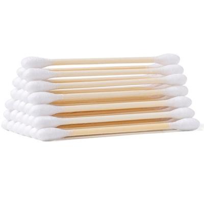 China Hospital China factory seller medical bamboo buds swab eco-friendly lipstick wooden cotton swabs for sale