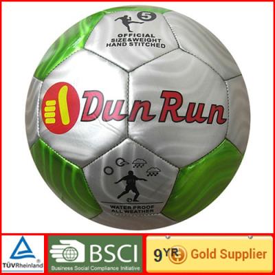 China Durable Laser leather Soccer Ball Machine stitched outdoor football for sale