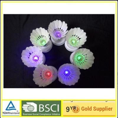 China Shining Led Duck feather shuttlecock Pu Cock Flashing Lighted for sale