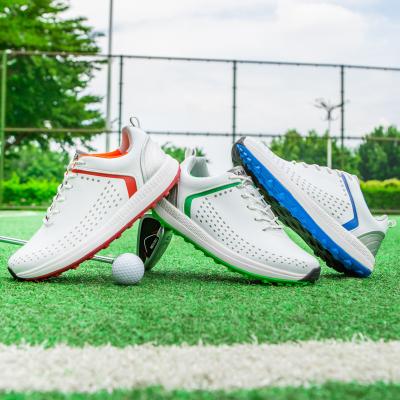 China EVA 2022 Wholesale Custom Golf Shoes Men Waterproof Leather Shoes Spike Blank S=Golf Shoes for sale