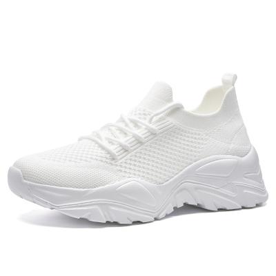 China Fashion Trend Wholesale Cheap Price Fashionable Women's Fly Woven Lightweight Breathable Classic Chunky Sneakers for sale