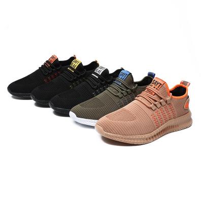 China Cushioning 39-48 Men's Wholesale Fitness Walking Shoes Customization Fly Knitted Casual Shoes with Big Size for sale