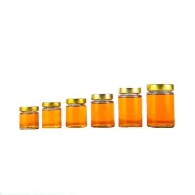 China Sustainable Right Side Round 100ml140ml180ml280ml380ml500ml Glass Honey Jar With Deep Cap for sale