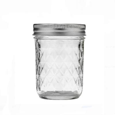 China 8oz 230ml Viable Clear Jam Jelly Jars Glass Mason Jar With Lid for sale