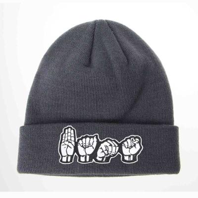 China JOINT Woven Patch Beanie Mens Beanie Custom Hats Knit Winter for sale