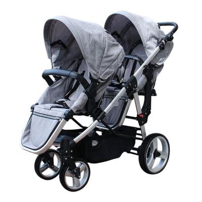 China New product twin baby pram ikiz bebek arabas twins doubles carriage canvas strollers for sale