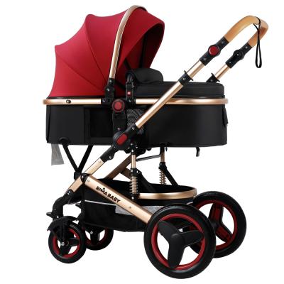 China Luxury Canvas 2 in 1 Foldable Multifunctional Pram Compact Baby Strollers from China for sale