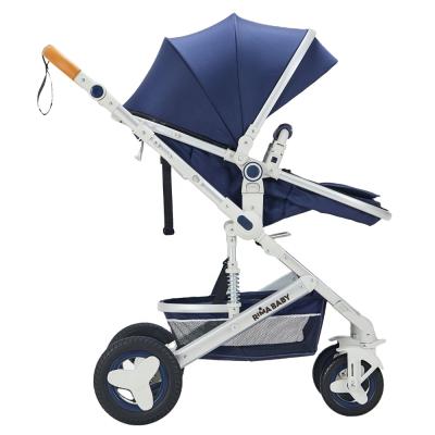 China Cheap Cheap Double Canvas Rubber Wheels Pram Newborn Stroller for sale