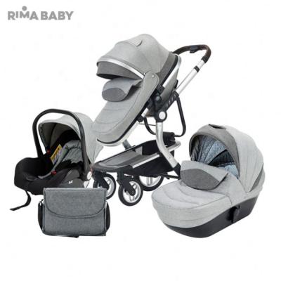 China Factory wholesale newest design canvas foldable travel 3in1 baby carseat stroller for sale