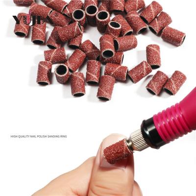 China For Nail Drill Machine 2021Amazon 80# 120# 180# Nail Drill Bit Sanding Ring Bands Grinding Head Polisher Sand Circle For Electric Nail Machine for sale