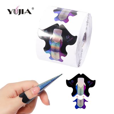 China Moglad Brand Acrylic Nail Design Two Way Double Used Acrylic Nail Art Form Tools 157g Thick Paper With Laser Cover for sale