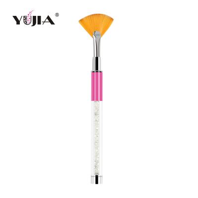 China NAIL Nail Fan Brush Nail Art Brush 2021 YUJIA Fashion Nylon Hair Nail Art Fan Brush for sale