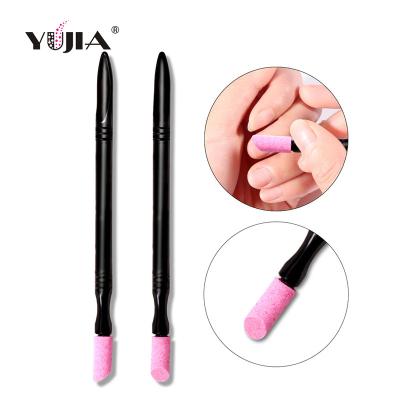 China NAIL YUJIA Double-end Nail Art Tools Quartz Cuticle Pusher Trimmer Pen for sale