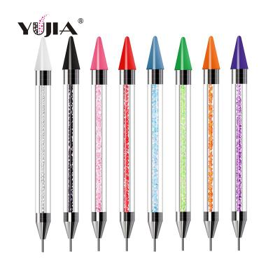 China NAIL Fashion New 8 Colors Two Ways Use Nail Art Wax Dotting Pen for sale