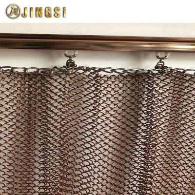 China Easily Assembled Decorative Metal Mesh Chain Curtains For Hotel for sale