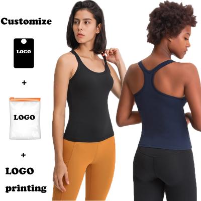 China Yoga Tight Breathable Vest Crop Ladies Fitness Top Sports Wear Workout Tank Tops For Women for sale