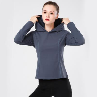 China Antibacterial Women's Fitness Yoga Running Training Shirt Sportswear Sports Yoga Jacket Quick Dry Jogging Hoodies for sale