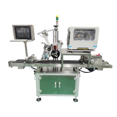 China Automatic Food Mode Design Underlay Printing and Labeling Machine Top Outer Labeler for Food for sale