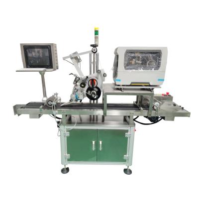 China Automatic top side food label applicator on flat surface labeling machine for bags for sale