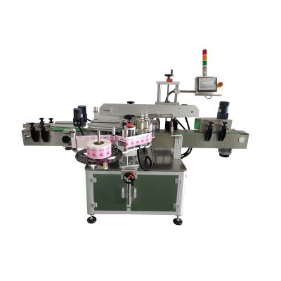 China Automatic Double Side Food Labeling Machine Flat Bottles Sticker Machine for sale