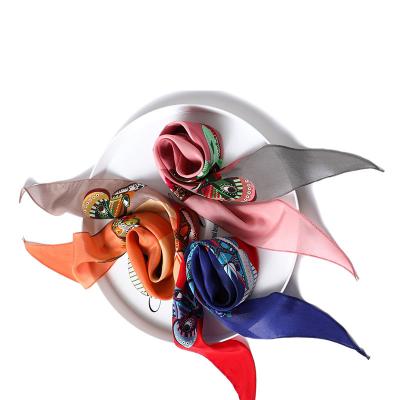 China CLIMATE Fashion Women's Square Scarf All-match Wraps Dot Spring Summer Head Neck Elegant Floral Hair Tie Band Scarf for sale