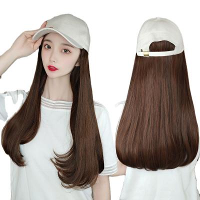 China COMMON CLIMATE Long Synthetic Baseball Cap Wig With Adjustable Braids Braided Wigs Box Daily Wear White Hat Wig For Girls for sale