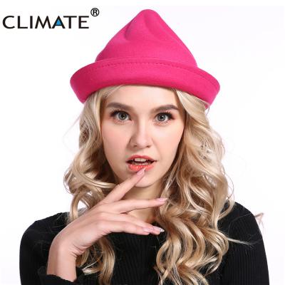 China CLIMATE Women Plush Fedora Hat Cute Hats for Lovely Cat Ear Fedoras Fascinator Girls Woolen Hat Woman Fashion Cute Polyester Hat for sale