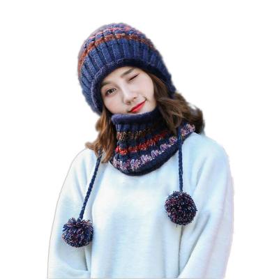 China COMMON CLIMATE Winter Knitted Hat Women Scarf Hats Mask Gorras Hood Winter Warm Slouchy Hats For Girls Skullies Beanies for sale