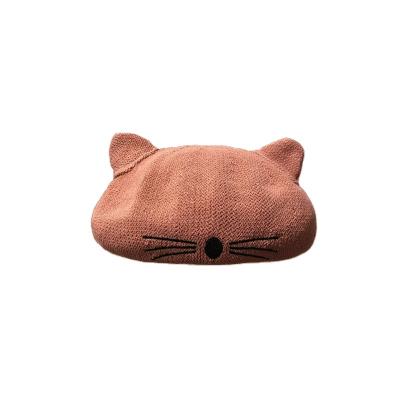 China CLIMATE Cat Bel image CLIMATE Cat Ears Beret Girl Retro Painter Thin Breathable Octagon Hat Japanese Soft Soft Summer Hat for sale