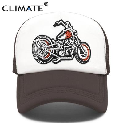 China Cool COMMON CLIMATE Man Motorbike Motorcycle Trucker Hat Men Motorbike Cool Summer Mesh Hip Hop Cap Fan Hat Cap Baseball Cap for sale