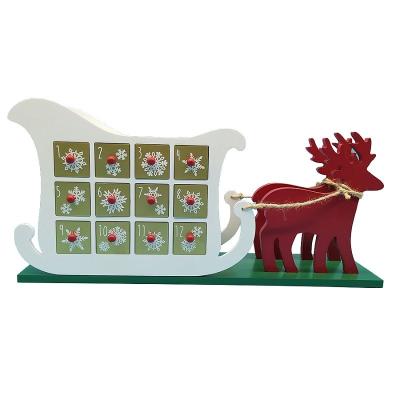 China Colorful Funky Deer Sleigh Hand Painted Christmas Calendar for sale