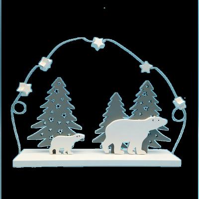 China Beautiful simple and elegant wooden polar bear christmas table decoration for sale