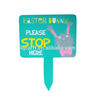 China Easter Garden Sign, Wooden Stake LE059 for sale