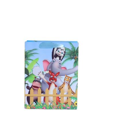 China KAIBO New Style Handmade Animal Kingdom Kid Party Gift Bags Lion Monkey Elephant Carton Forest Paper Bags for sale