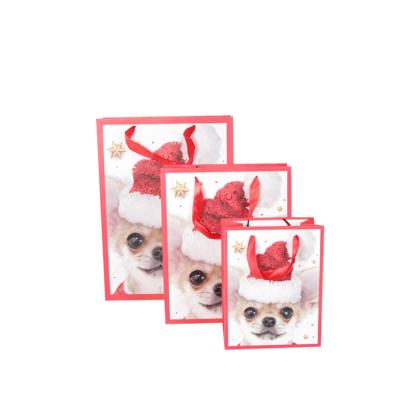 China KAIBO New Design Pet Recyclable Satan Bag Cheap Holiday Kids Gift Unique Gift Customize Printing Small Red Paper Bags for sale