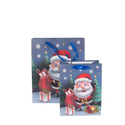 China KAIBO Recyclable Reusable Shopping Bags Christmas Cartoon Character Printing Paper Bag Manufacturer for sale