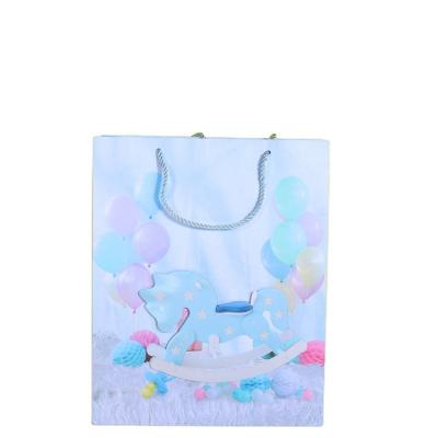 China 2022 New Style 3D Horse Pattern Handmade Blue Pink Newborns Wooden Gift Bags Celebrate Toy Bags Paper Bags for sale