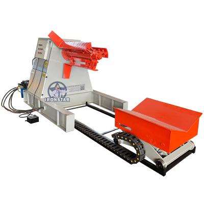 China 5 Ton Hydraulic Decoiler con tamaño adaptable y coche para las bobinas de acero en venta