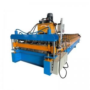 China 5 rib and 4 rib trapezoidal sheet double deck roll forming machine 2 layer roll forming machine for sale