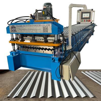 China 762mm 0.12-0.4mm corrugated roll forming machine in Indonesia Raw material: GI (Galvanized Steel ) material G550 for sale