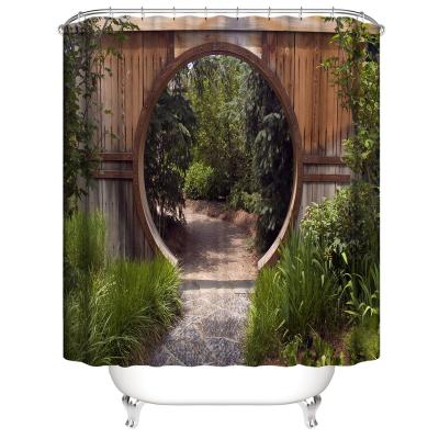 China Sustainable Forest Waterproof Bath The Shower Curtain Sets 4 Pieces Bathroom for sale